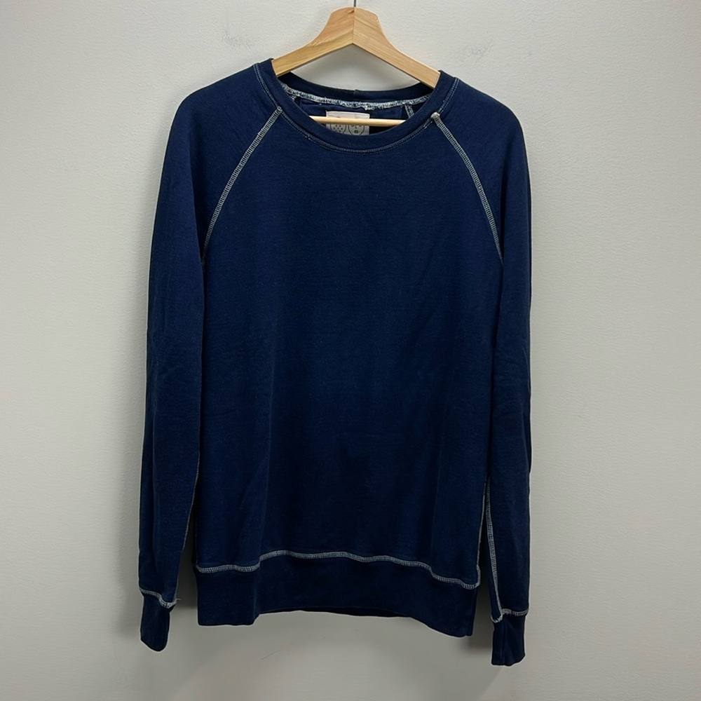 Older Brother Sweatshirt Bamboo Organic Cotton Made In USA Womens XS Blue